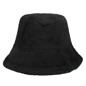 Faux Fux Plush Bucket Hat - Black